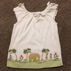 Vintage Gymboree Aloha Wahine cream top Size 8